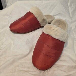 Vionic Josephine Pink Faux Fur Slippers